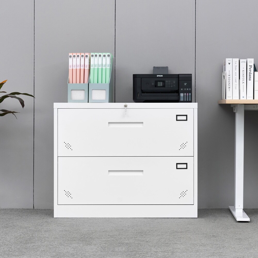 Panana 3 Drawer Wood Mobile File Cabinet, Under Desk Storage Drawers Small  File Cabinet for Home Office (White)