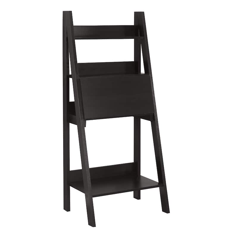 Computer Desk, Home Office, Laptop, Leaning, 61"h, Work, Storage Shelves, Brown Laminate