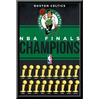 NBA Boston Celtics - Champions 24 Framed Art Poster - Paper Print - Black Wood Frame with Plexi Glass