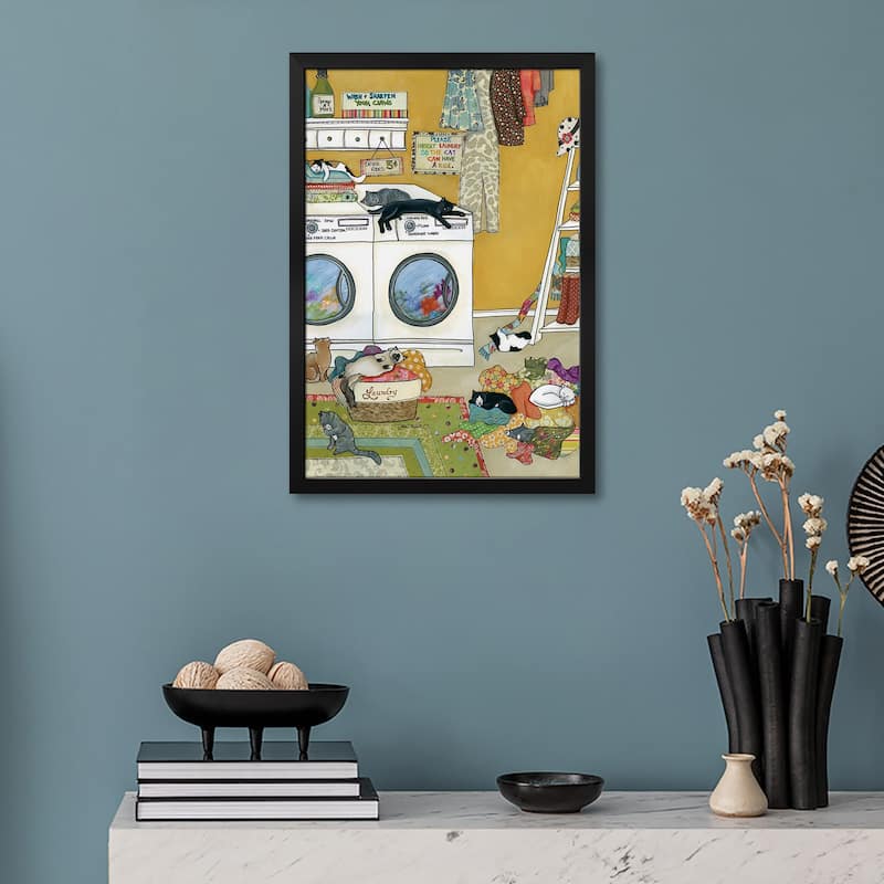Purrfectly Fluffed Premium Framed Poster by Jamie Morath