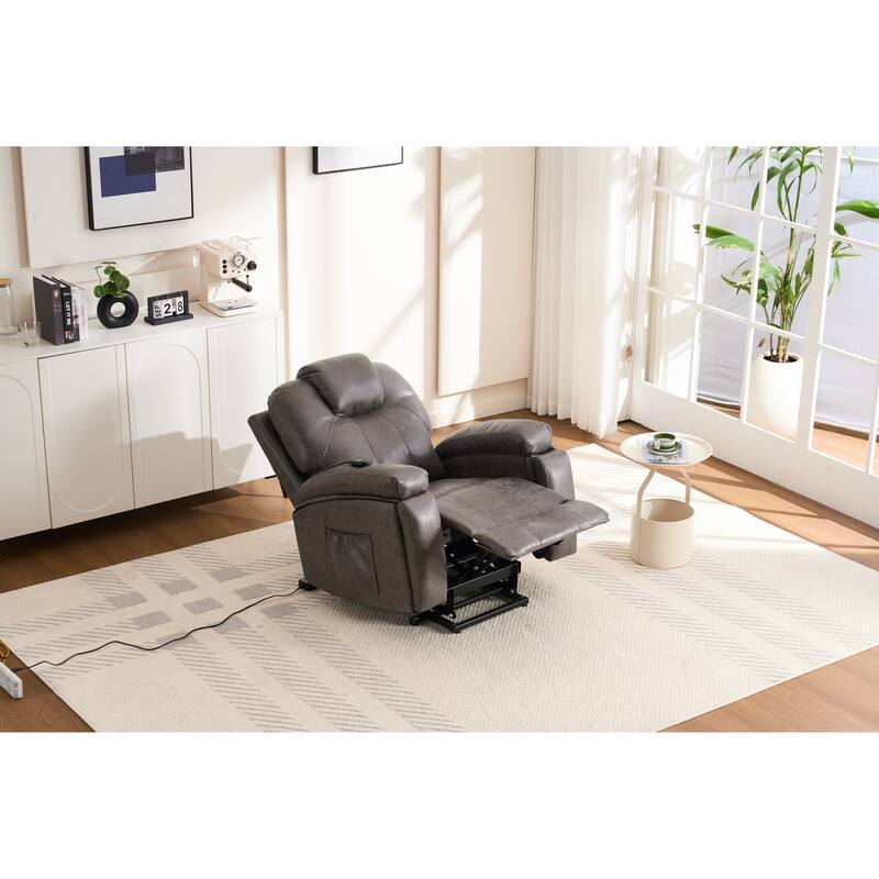 Power Lift Recliner Chair with Massage and Heat for Elderly,Heavy Duty and Safety Motion Reclining Mechanism with USB Ports