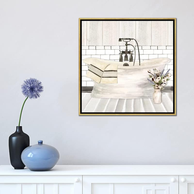 iCanvas "Farmhouse Bath I Tub" by Tara Reed Framed Canvas Print