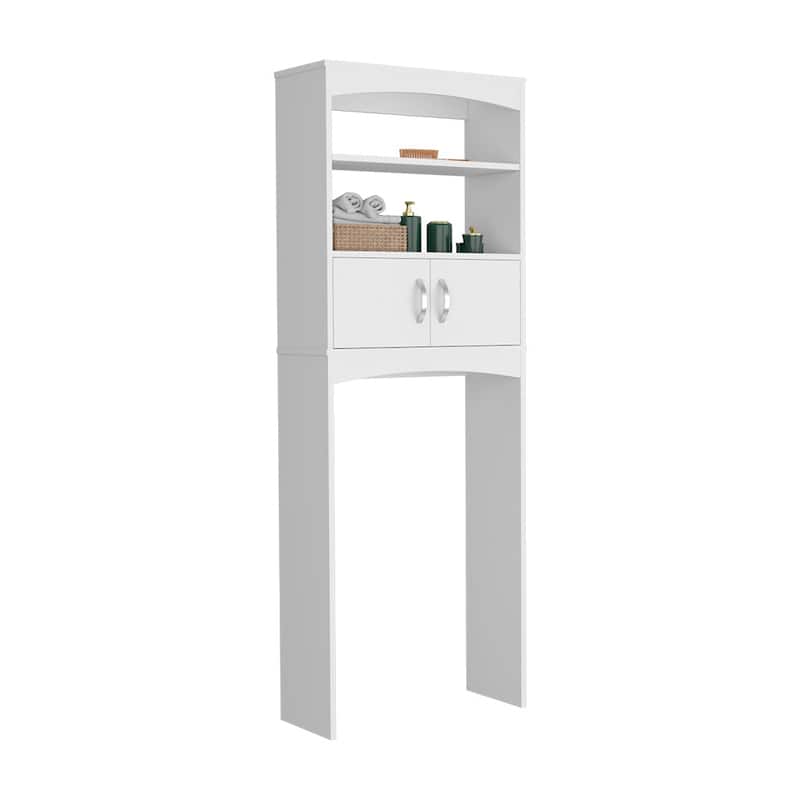 Over The Toilet Cabinet With Double Door And Two Shelves