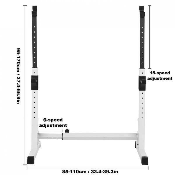 Barbell Rack 550LBS Max Load Adjustable Squat Stand Dipping Station ...