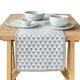 preview thumbnail 37 of 91, Over&back Hand-Blocked Printed Cotton Table Runner - Machine Washable 18 x 108 - Blue Flower