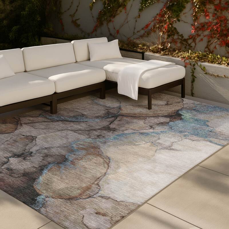 Machine Washable Indoor/ Outdoor Modern Brush Chantille Rug