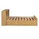 preview thumbnail 9 of 13, Full Size Wooden Platform Bed with Twin Size Trundle, USB Ports, 3-Drawers & Upper Shelves - Stylish Natural Design for Bedroom