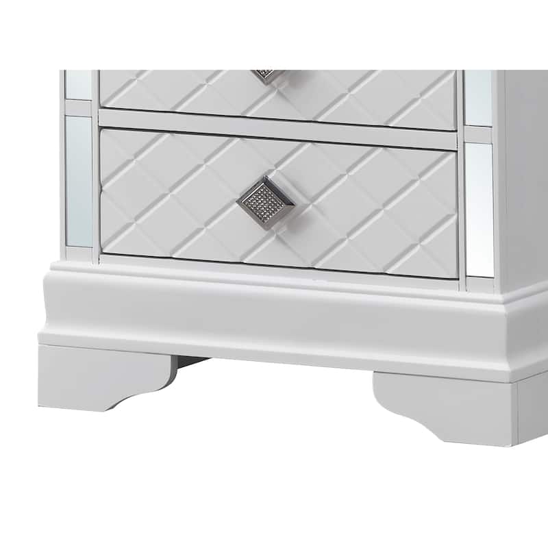 Verona Mirrored Wood 2-drawer Nightstand