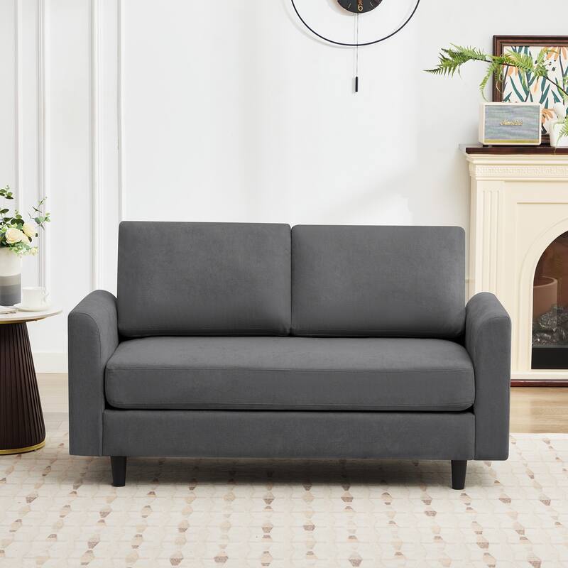 Snow Velvet Sectional Sofa - Loveseats - Beige
