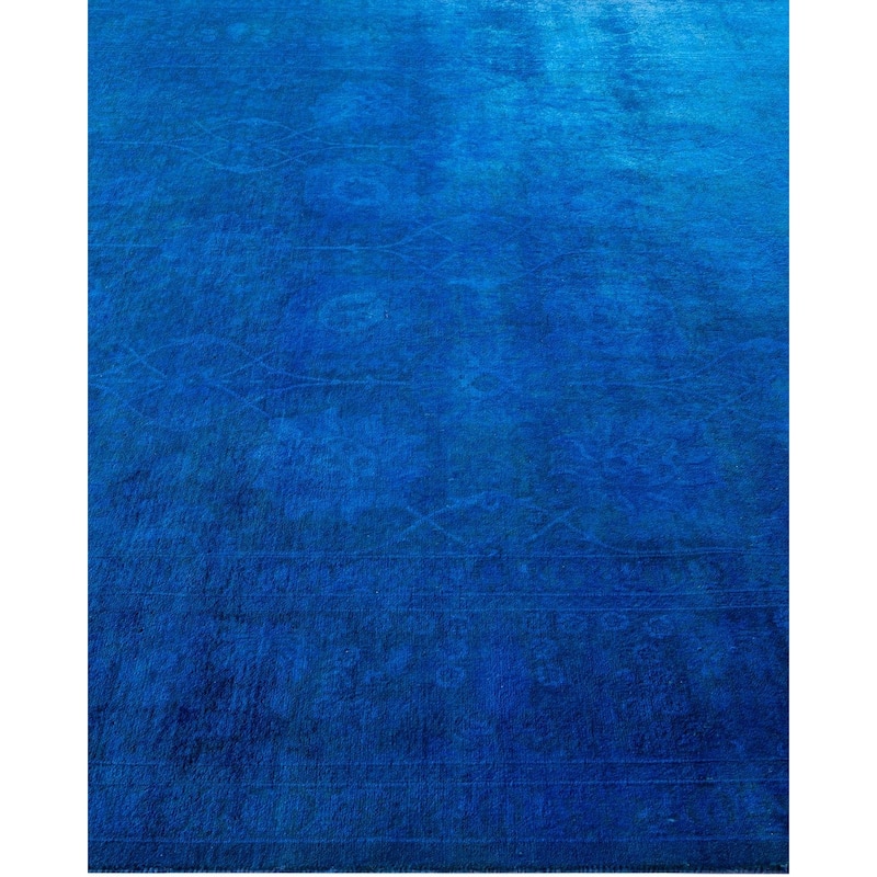 Overton Hand Knotted Wool Vintage Inspired Modern Contemporary Overdyed Purple Area Rug - 6' 2" x 9' 1"