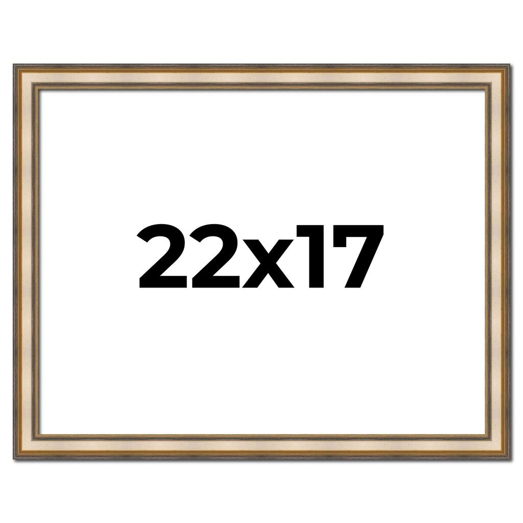 22x17 Frame Gold Solid Wood Shadow Box Width 1.5 Inches | Interior Frame Depth 2 3/8 Inches