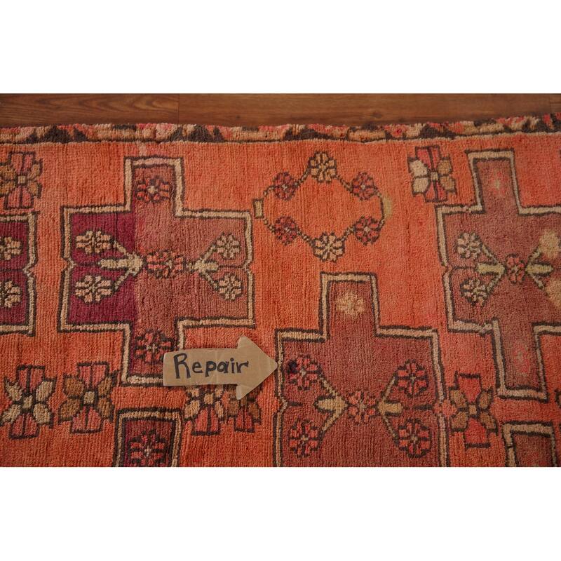Meshkin Persian Vintage Runner Rug Handmade Wool Carpet - 3'1"x 9'6"