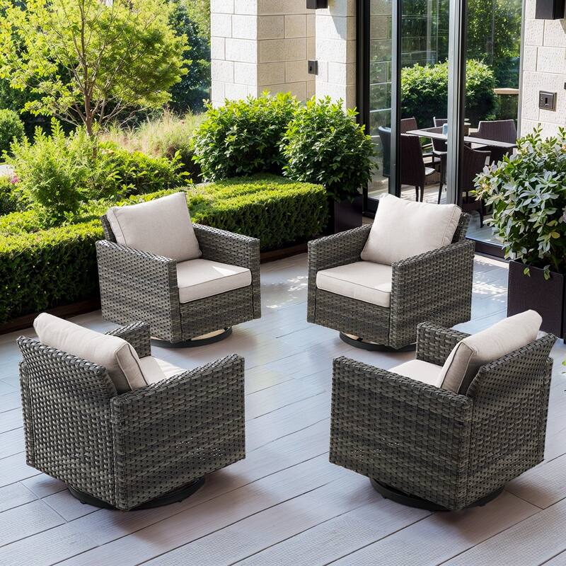 Outdoor Swivel Glider Chairs with Soft Cushion