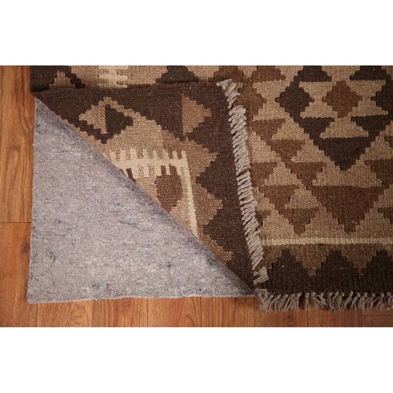 Geometric Kilim Oriental Area Rug Hand-woven Wool Carpet - 3'4" x 5'0"