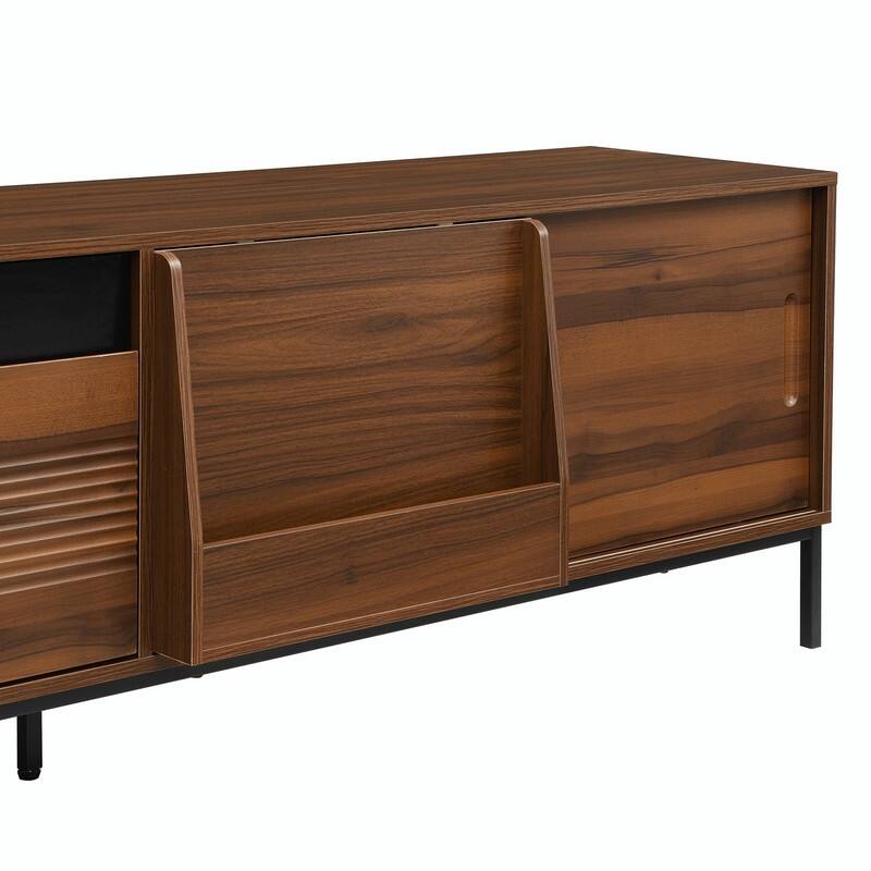 70.8'' Modern TV Stand for TVs up to 75", Entertainment Center with Storage, Sliding Doors