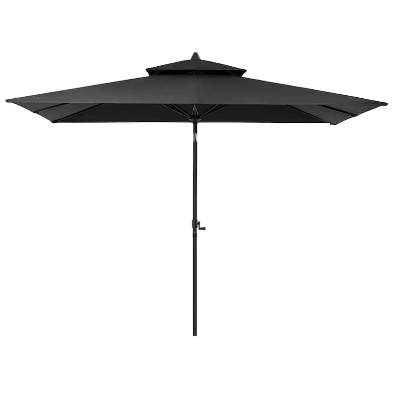 Pellebant 9 x 5 Ft Outdoor Double Top Market Umbrella