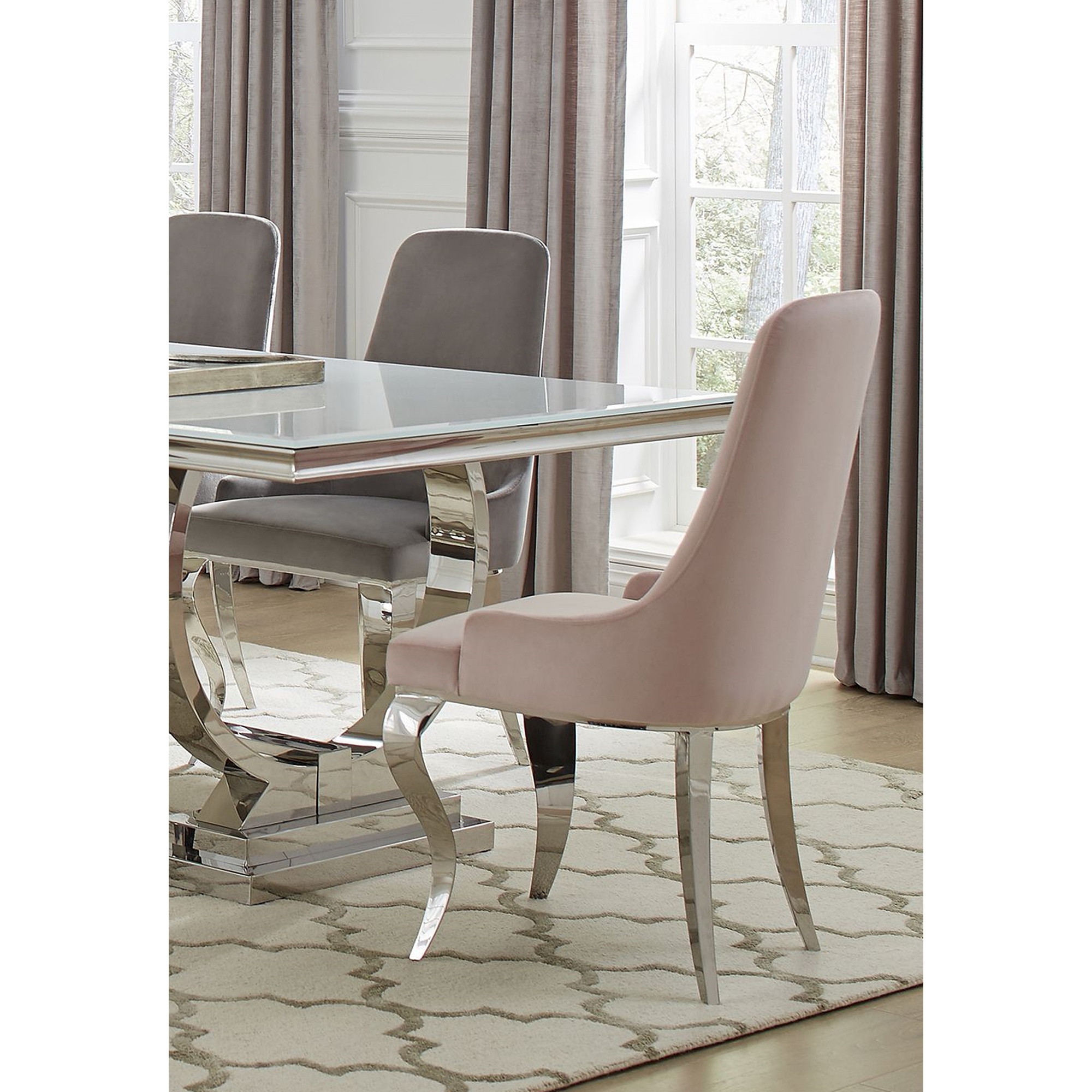 Pink knocker discount back chairs