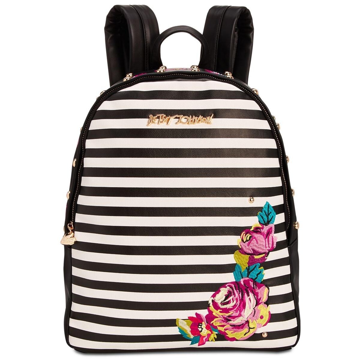 betsey johnson striped backpack
