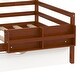 preview thumbnail 10 of 28, With Trundle Bed Wooden Twin Size Platform Bed with Storage Cabinet