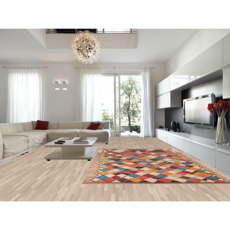 Trellis Geometric Moroccan Oriental Area Rug Hand-Knotted Wool Carpet - 8'11" x 12'10"