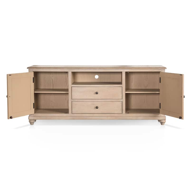 Furniture of America Trenden Farmhouse 72-inch Solid Wood 2-Drawer TV Stand