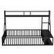 preview thumbnail 10 of 13, Stylish Full Floor Bed with Safety Fence, Desk and Storage for Kids