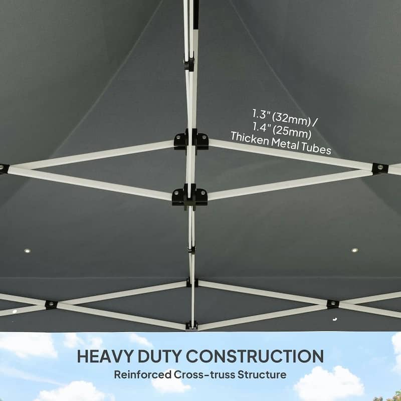 10' x 10' Heavy Duty Pop Up Canopy Tent with Sidewall, UPF50+
