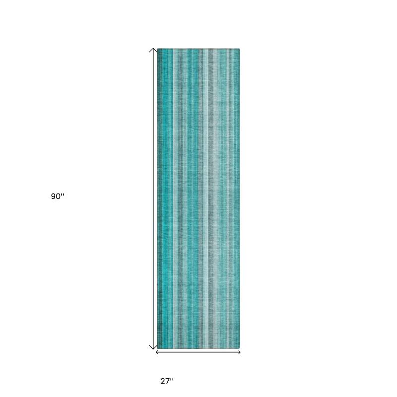 Alrifi Stripe Weather Resistant Blended Style Outdoor Rug