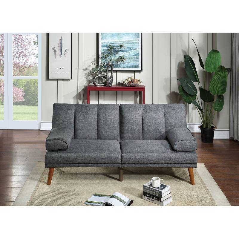 Adjustable Convertible Sofa with Extra Cushion - Navy Chaise Lounge and Sleeper Sofa - Grey