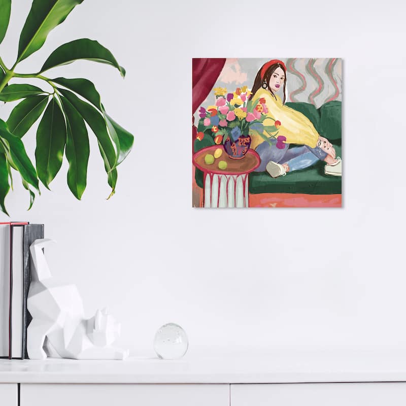 Wynwood Studio Fashion and Glam In my Living Room Yellow and Light Yellow Modern & Contemporary Wall Art Canvas Print - 12 x 12
