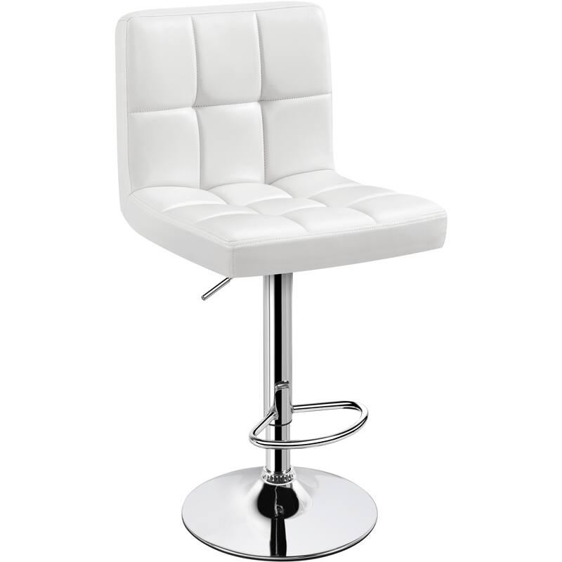 Yaheetech PU Leather Swivel Counter Stool Bar Stool with Backrest and Footrest - N/A