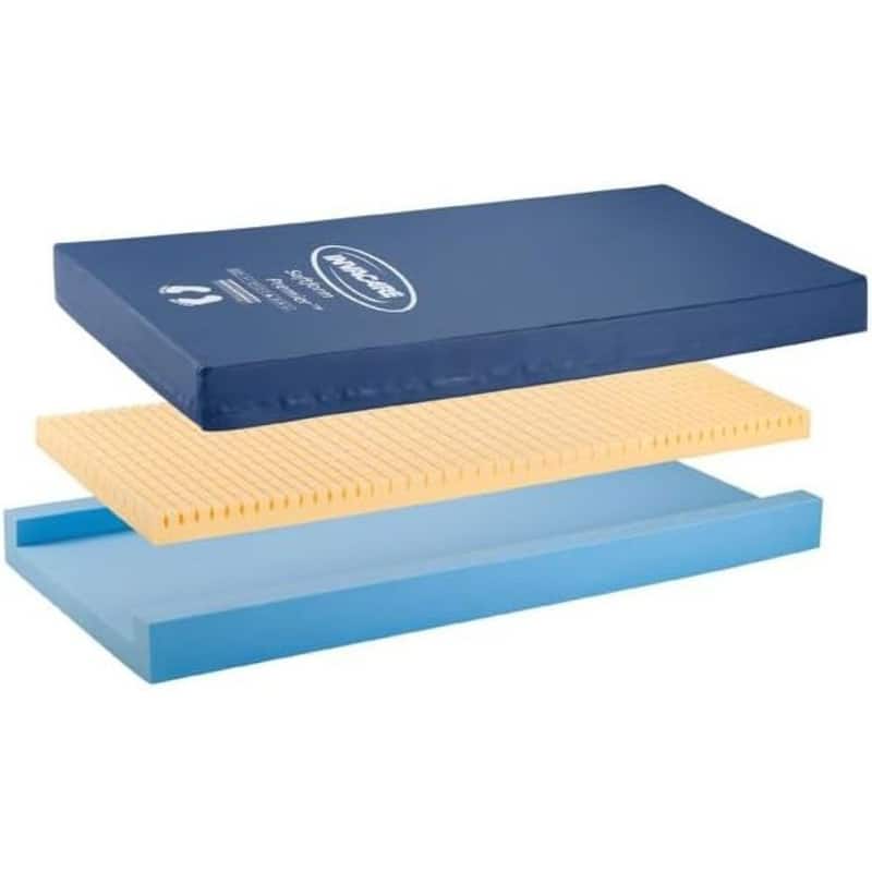 Invacare Softform Premier Hospital Bed Mattress – 36"x80"x6", IPM1080, Medical-Grade Support - Blue - Blue