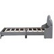 preview thumbnail 8 of 10, Grey Twin Size Upholstered Platform Bed with Cloud-Shaped Headboard Wooden Bed Frame No Box Spring Required Easy Assembly