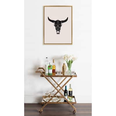 Kate and Laurel Sylvie Western Skull Framed Canvas by Honey Island Studio