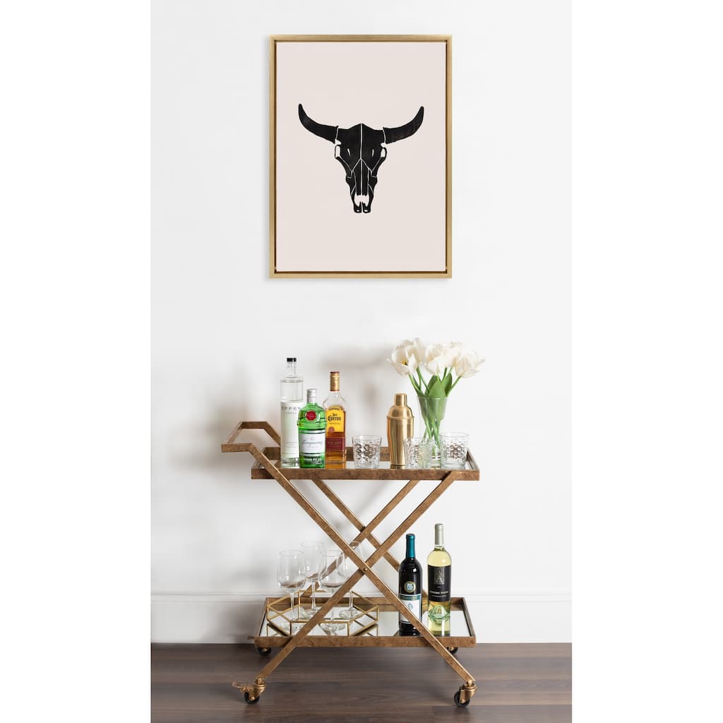 Kate and Laurel Sylvie Western Skull Framed Canvas by Honey Island Studio