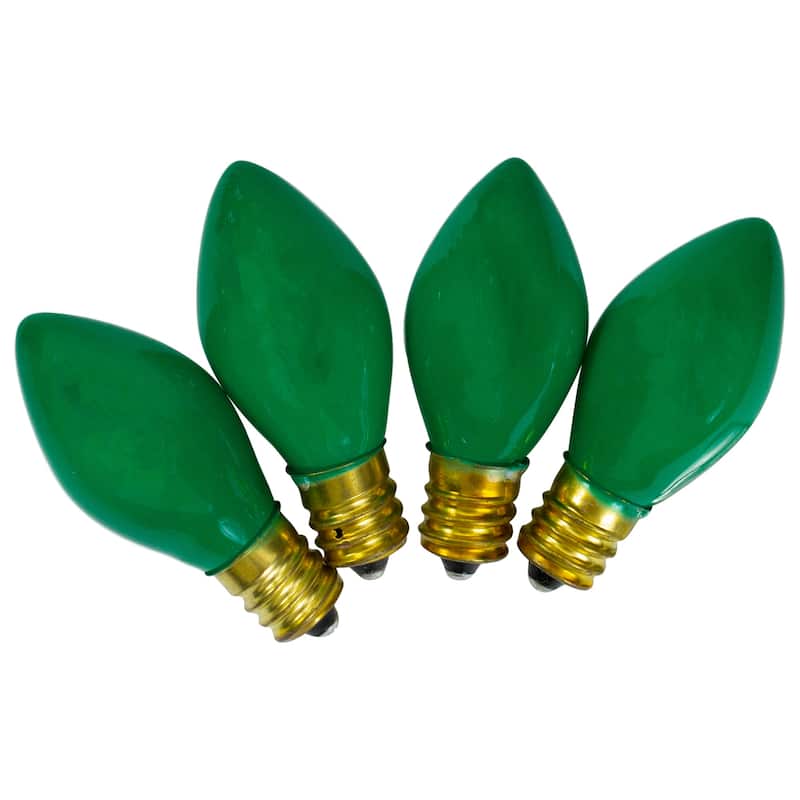 Pack of 4 Green Opaque C7 Christmas Replacement Bulbs - 2"