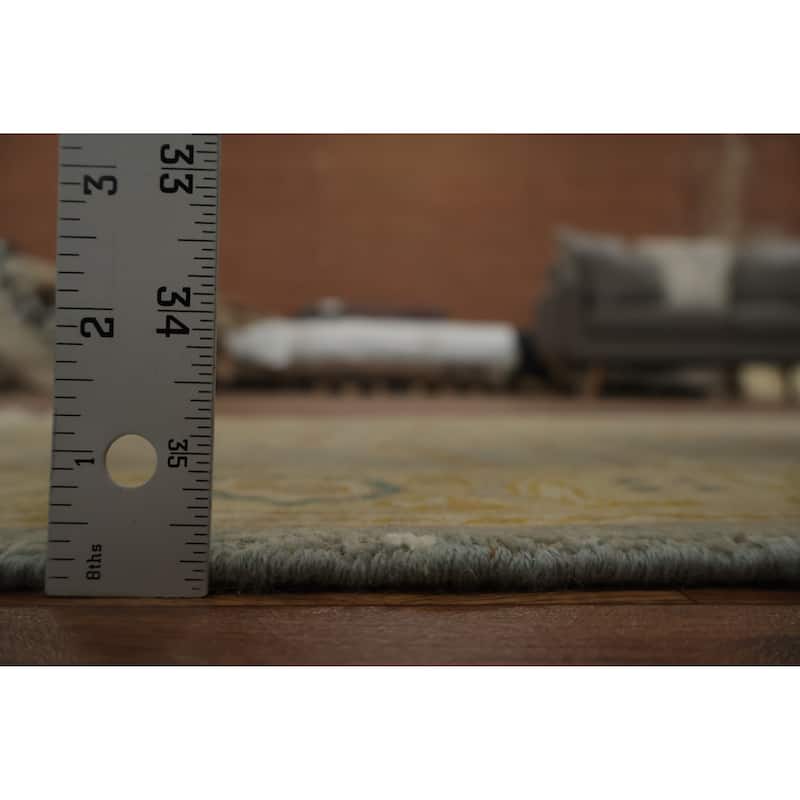 Hand Knotted Oriental 100% Wool Carpet Traditional All-Over Navy Blue & Blues Ziegler Area Rug - 3' 1'' X 1' 11''