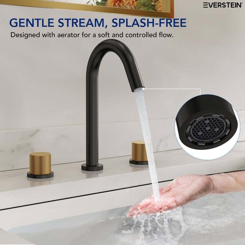 High-Arc Bathroom Sink Faucet for Vanity, 3-Hole 2-Handle Bathroom Faucet with Drain Assembly