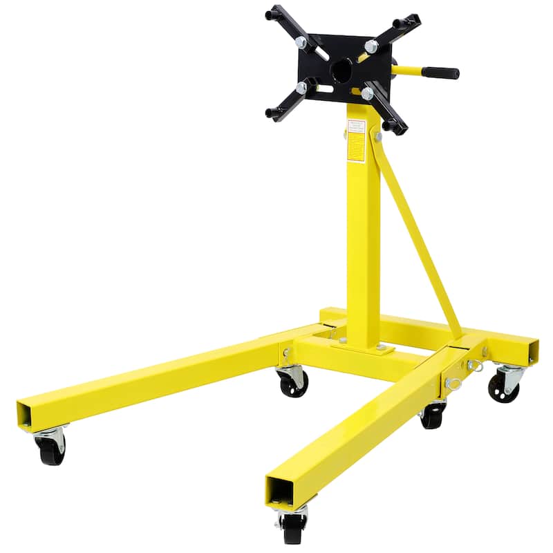 Folding Engine Stand 2000 LBS Capacity, Motor Hoist 360 Degree Adjustable Mounting Head Dolly Mover Auto Repair Rebuild Jack