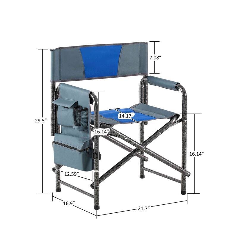 Patio Folding Picnic Chair With Storage Pockets