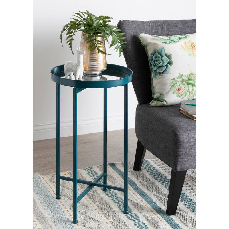 Kate and Laurel Celia Round Foldable Metal Accent Table
