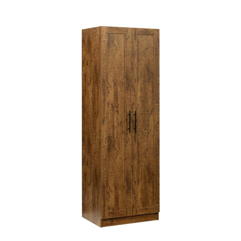 High wardrobe and kitchen cabinet with 2 doors and 3 partitions to separate 4 storage spaces