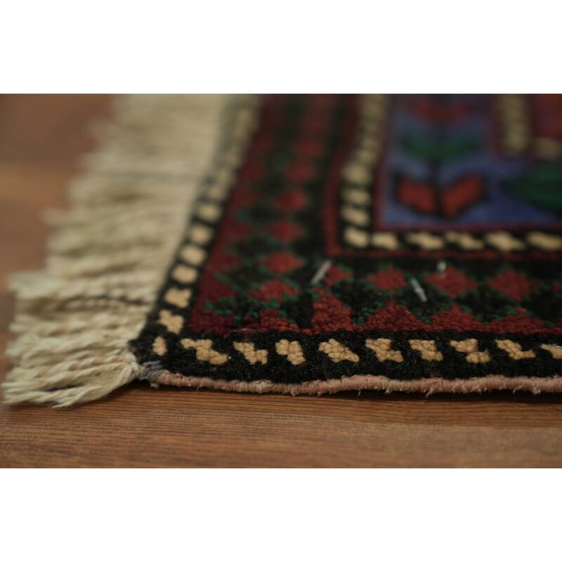 Hand Knotted Oriental 100% Wool Carpet Traditional Tribal Red Kazak Area Rug - 9' 9'' X 5' 2''