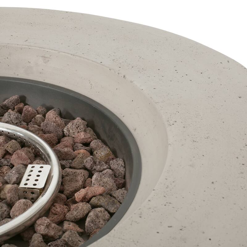 Aidan Outdoor 50,000 BTU Lightweight Concrete Circular Fire Pit (No Tank Holder) by Christopher Knight Home