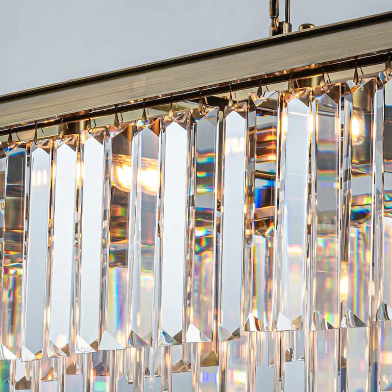 12-Light Glam Fringe Crystal Chandelier for Dining Room