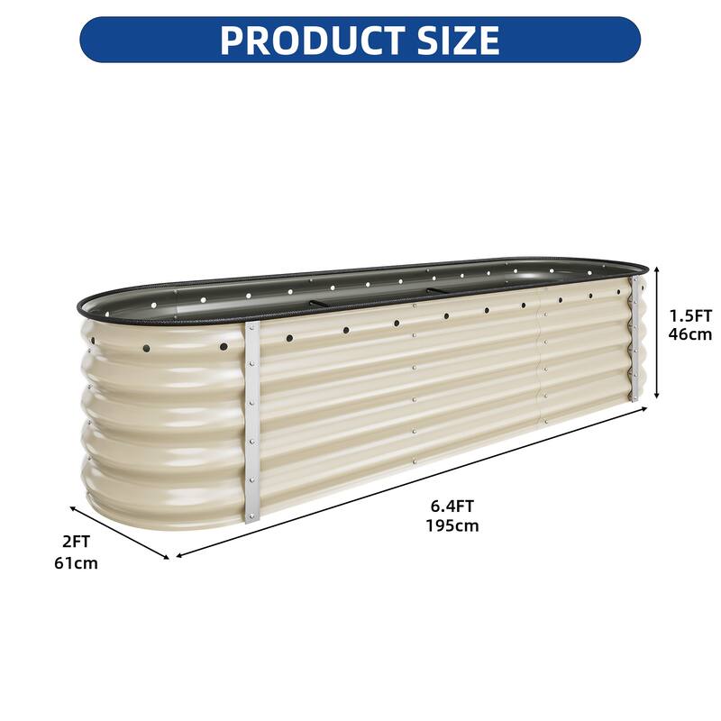 Moasis Oval Metal Outdoor Raised Garden Bed