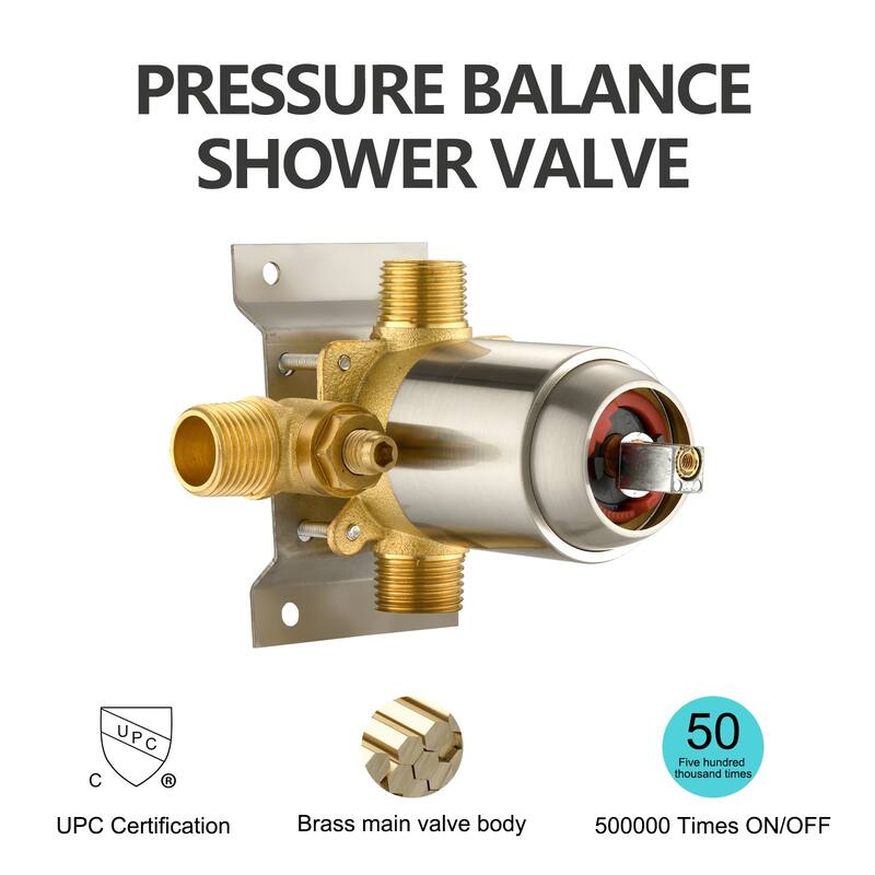 YASINU Wall Mounted Tub Spout And Shower Valve Kit