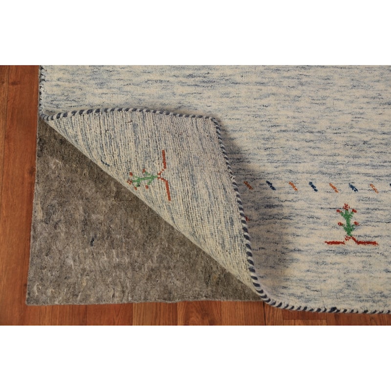 Little Animals Gabbeh Oriental Area Rug Handmade Beige Wool Carpet - 4'0" x 5'10"