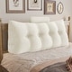 preview thumbnail 11 of 27, WOWMAX Headboard Wedge Reading Pillow With Bolster Neck Roll White - Full