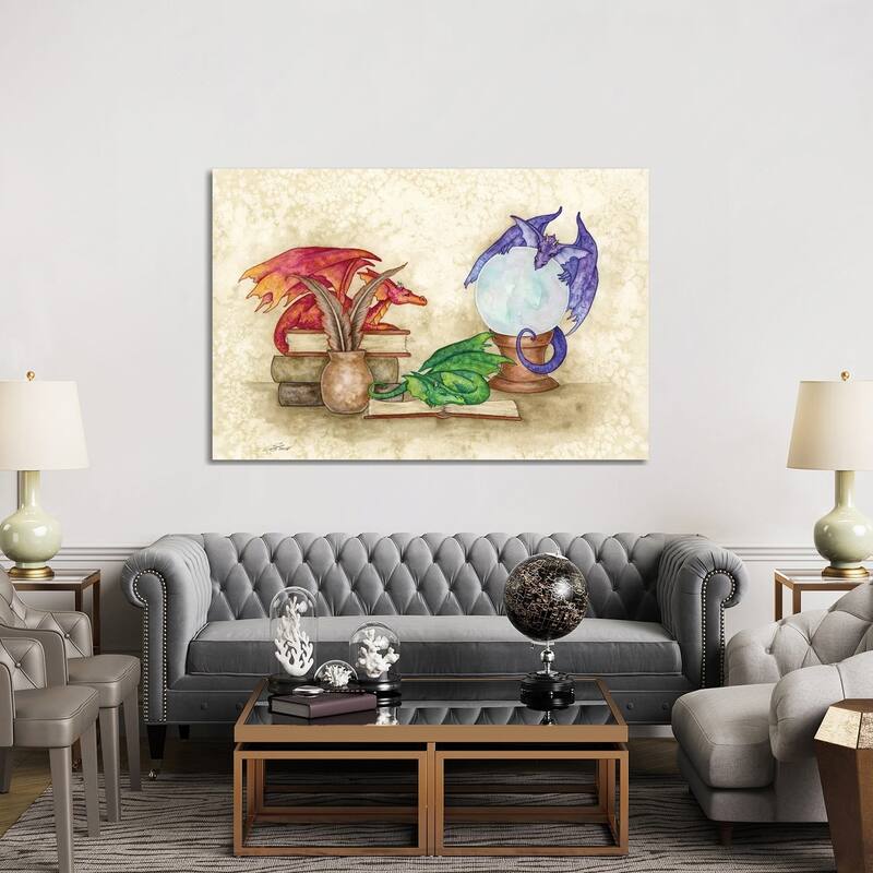 iCanvas "Dragons In The Library" by Amy Brown Canvas Print